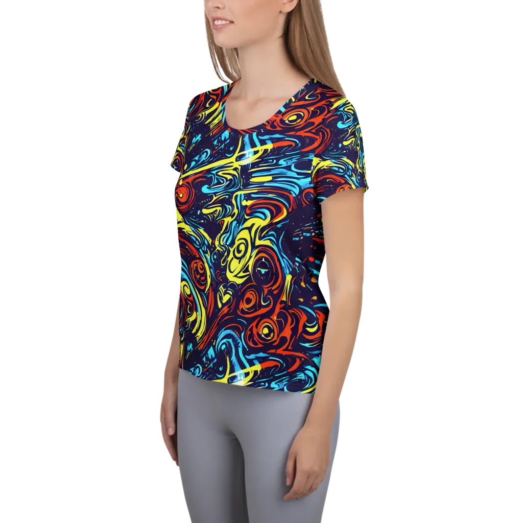 Vivid Whirlwind on Women's Athletic T-Shirt — Left