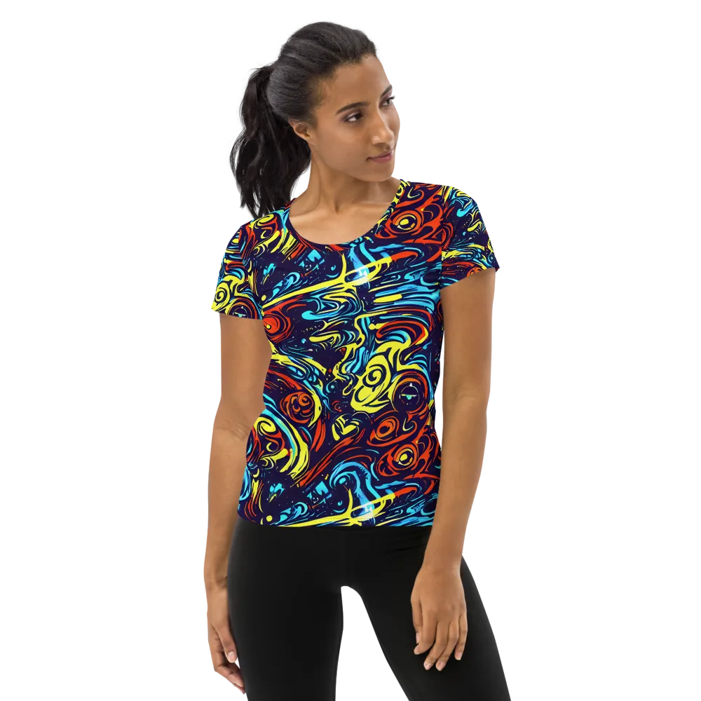 Vivid Whirlwind on Women's Athletic T-Shirt — Front