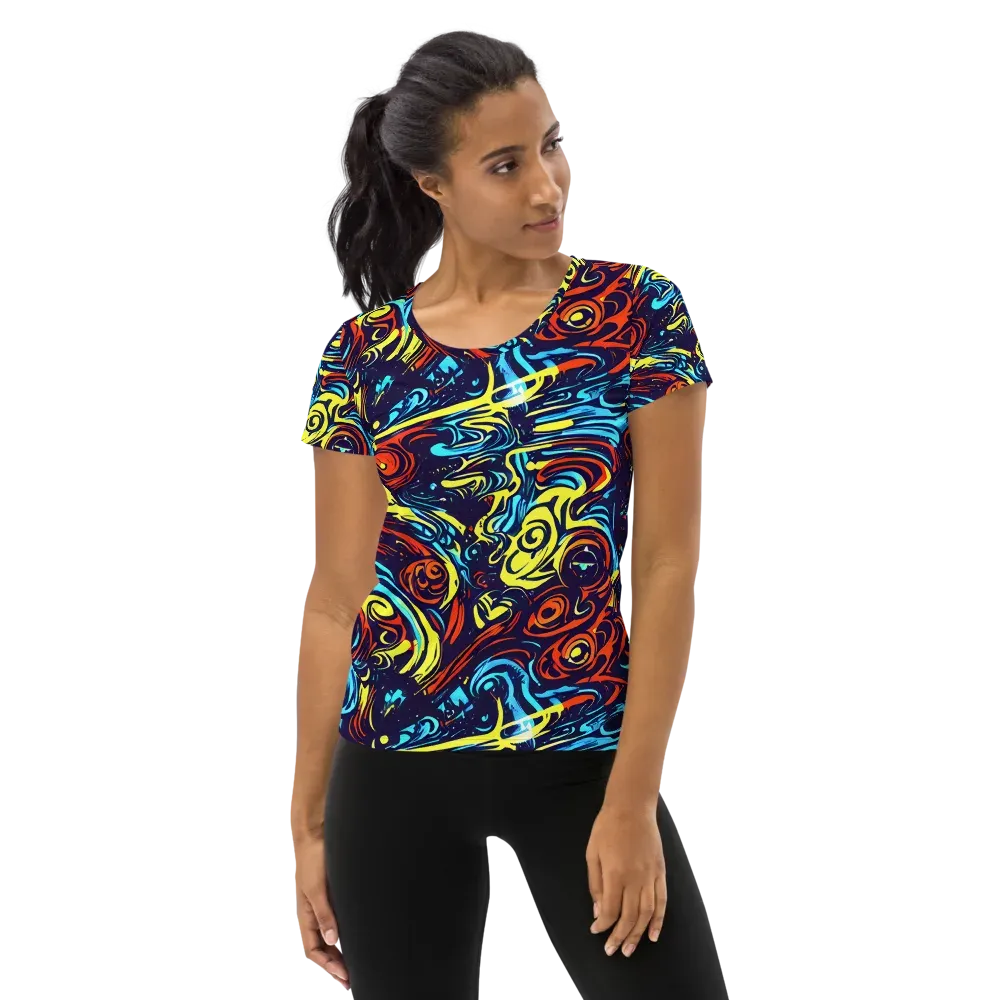 Vivid Whirlwind on Women's Athletic T-Shirt — Front
