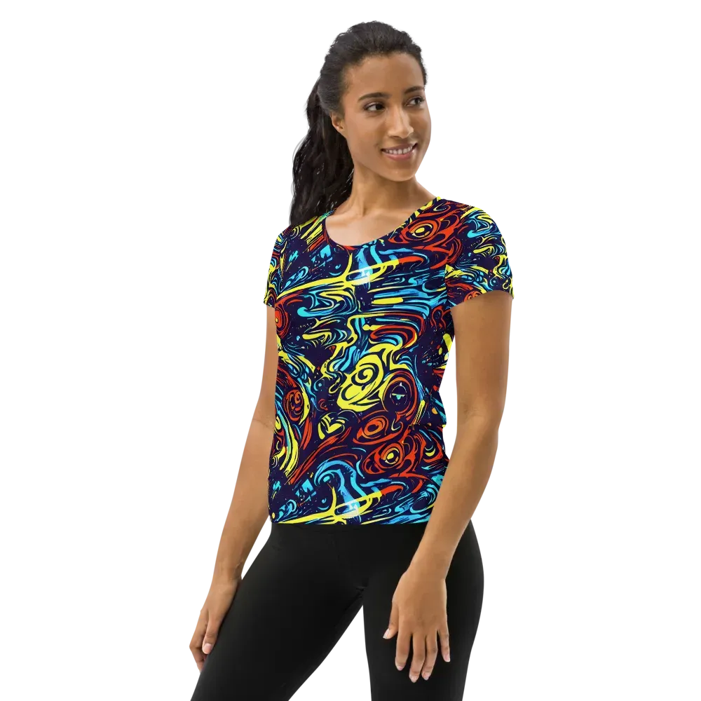 Vivid Whirlwind on Women's Athletic T-Shirt — Left