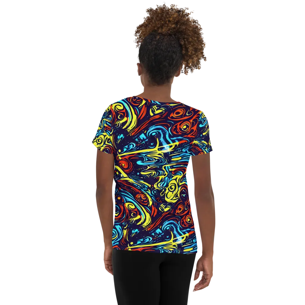 Vivid Whirlwind on Women's Athletic T-Shirt — Back