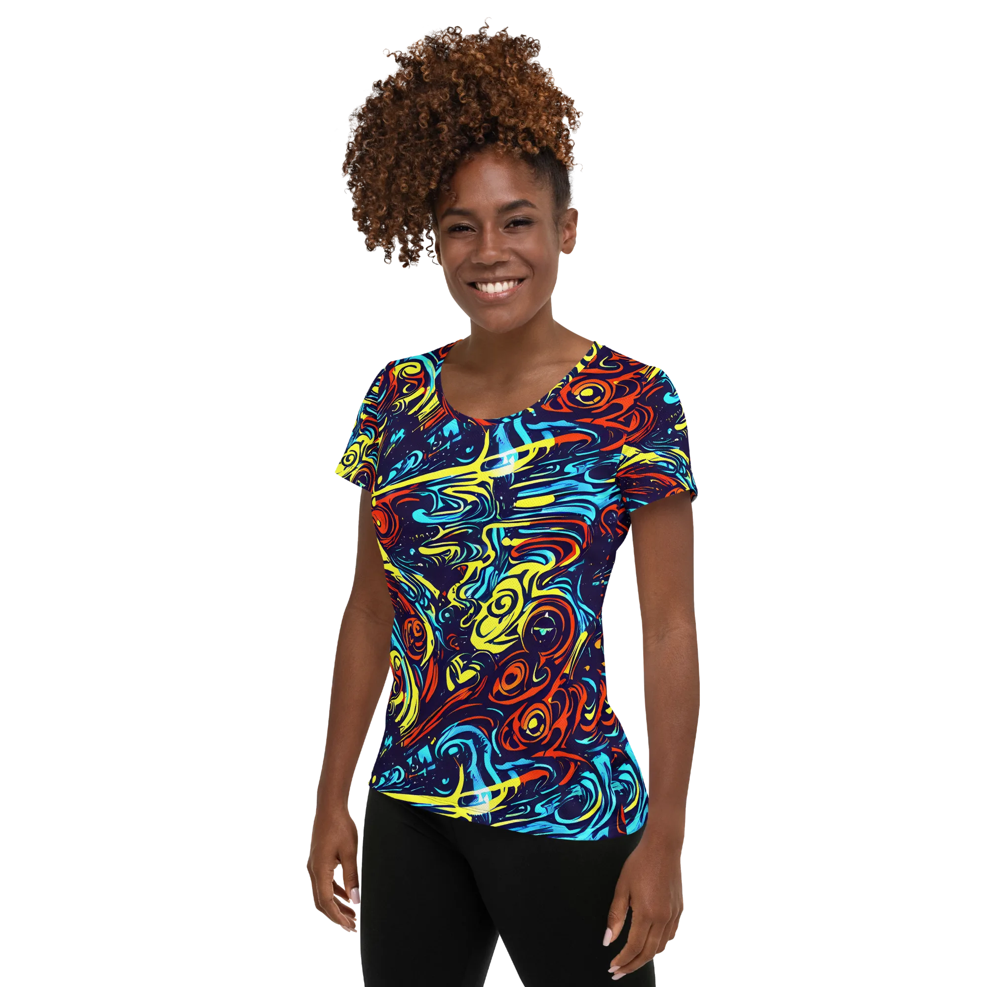 Vivid Whirlwind on Women's Athletic T-Shirt — Left