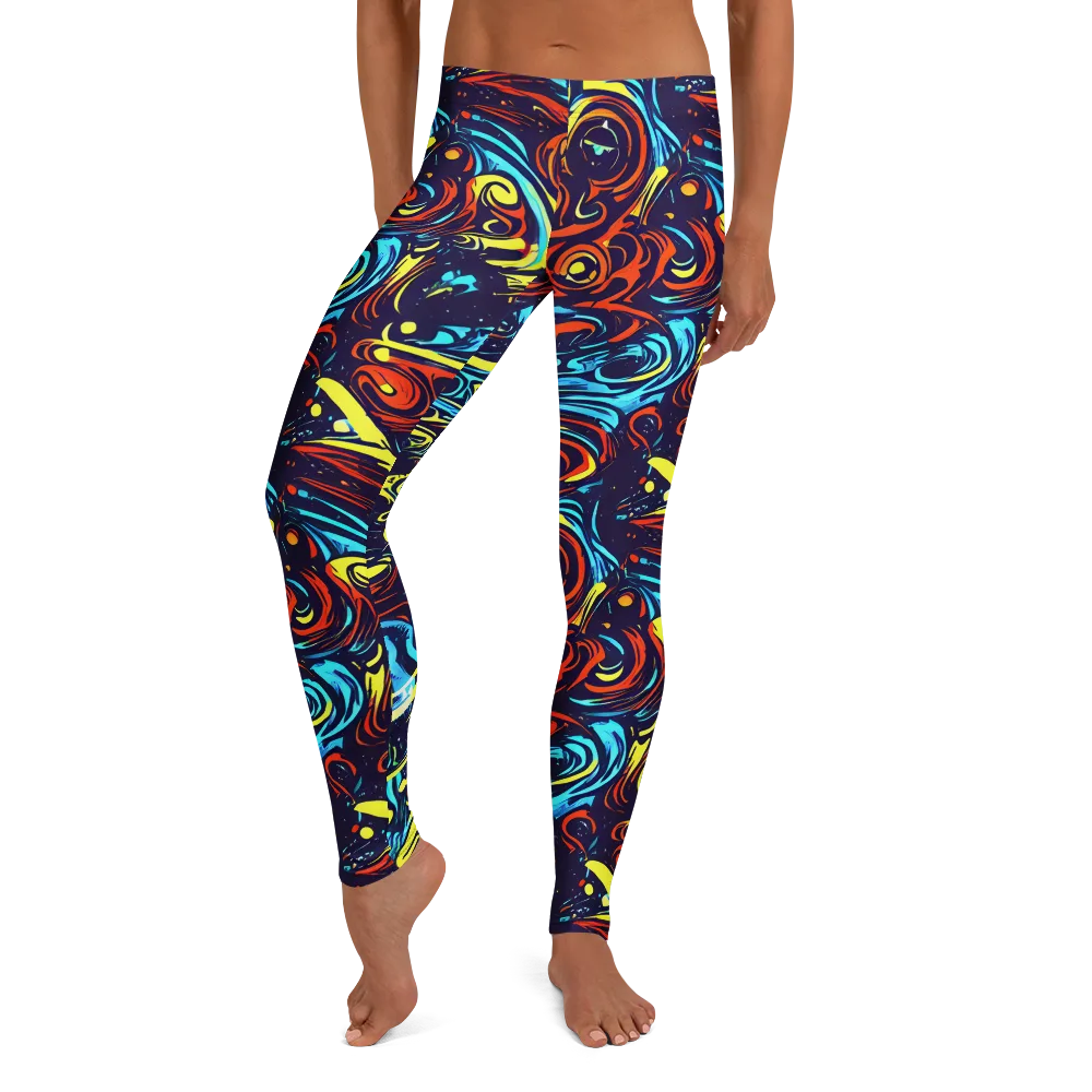 Vivid Whirlwind on Leggings — Front