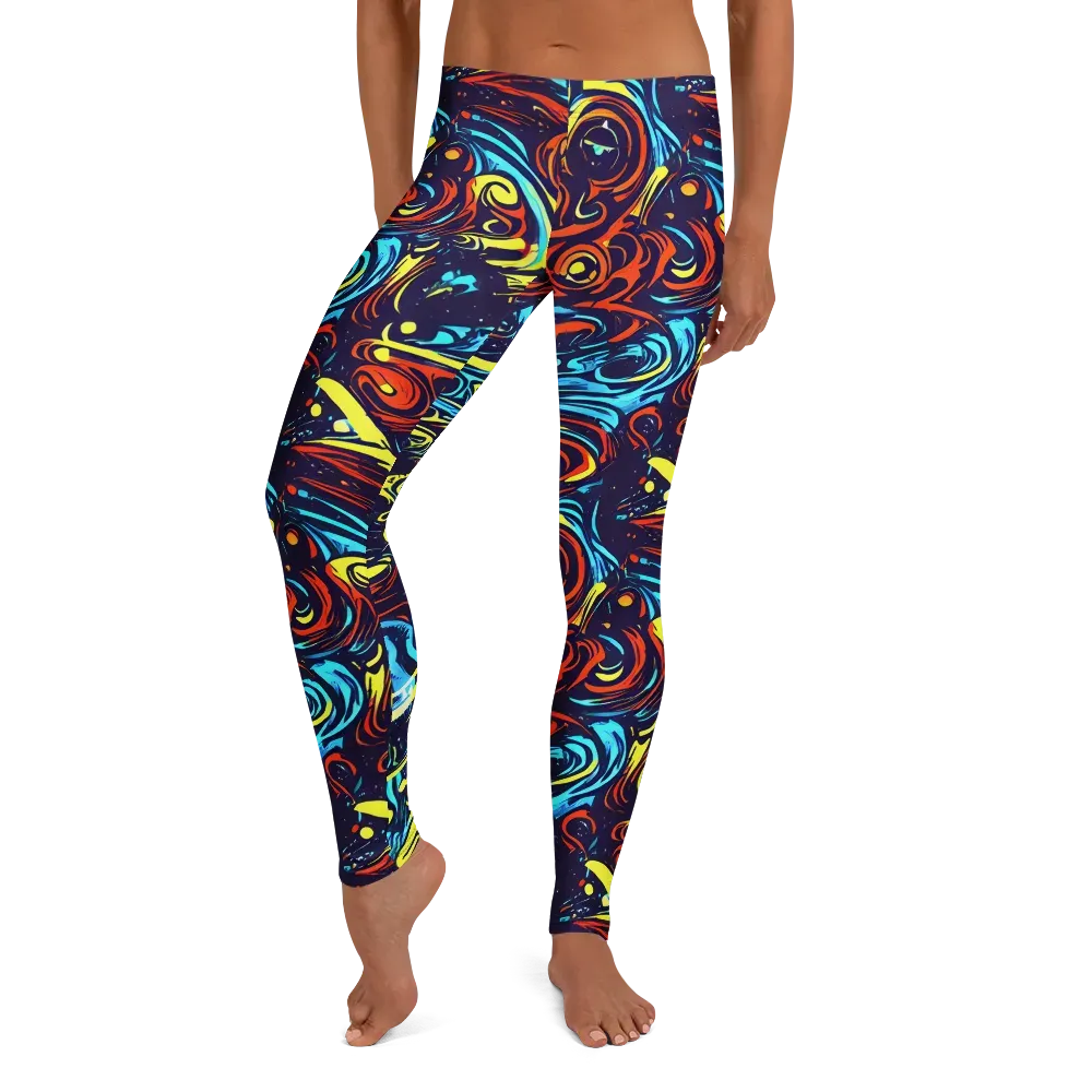 Vivid Whirlwind on Leggings — Front