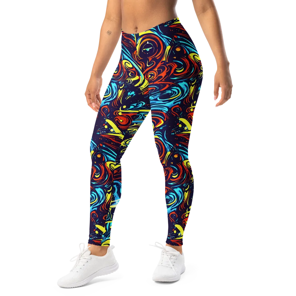 Vivid Whirlwind on Leggings — Left Front
