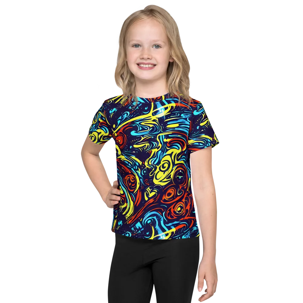 Vivid Whirlwind on Kids Crew Neck T-Shirt — Front