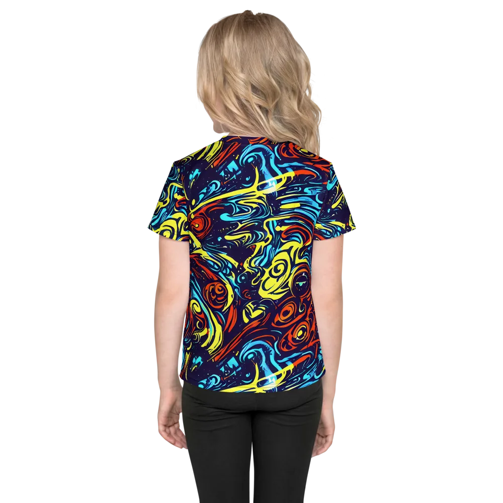 Vivid Whirlwind on Kids Crew Neck T-Shirt — Back