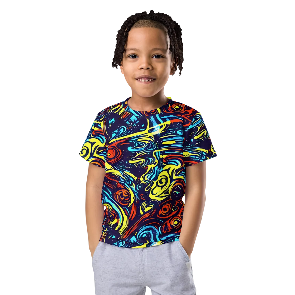 Vivid Whirlwind on Kids Crew Neck T-Shirt — Front
