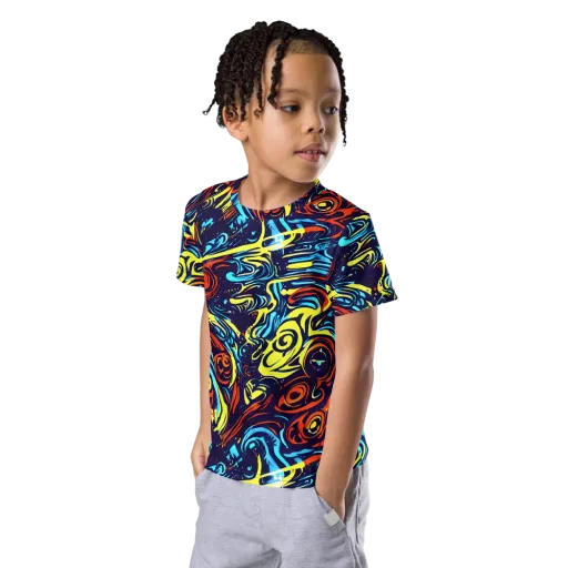 Vivid Whirlwind on a Kids Crew Neck T-Shirt