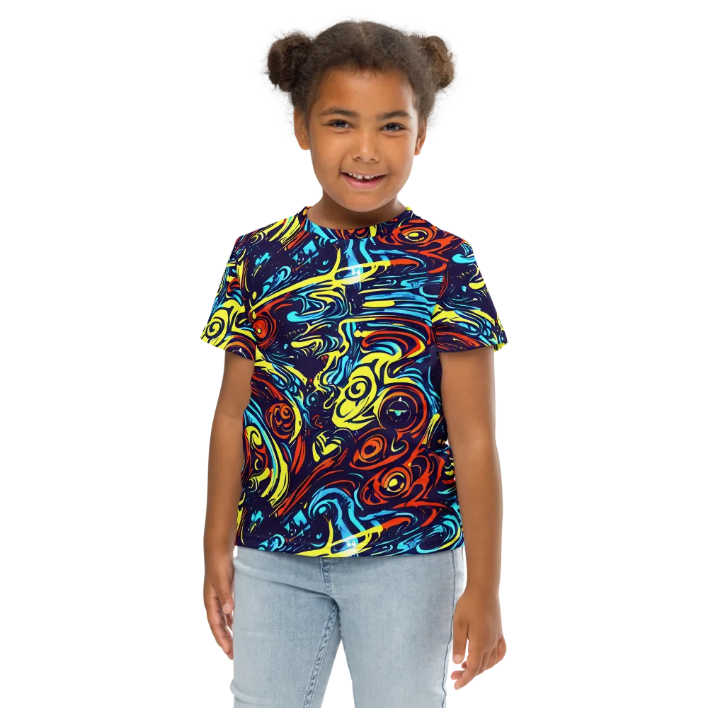 Vivid Whirlwind on Kids Crew Neck T-Shirt — Front