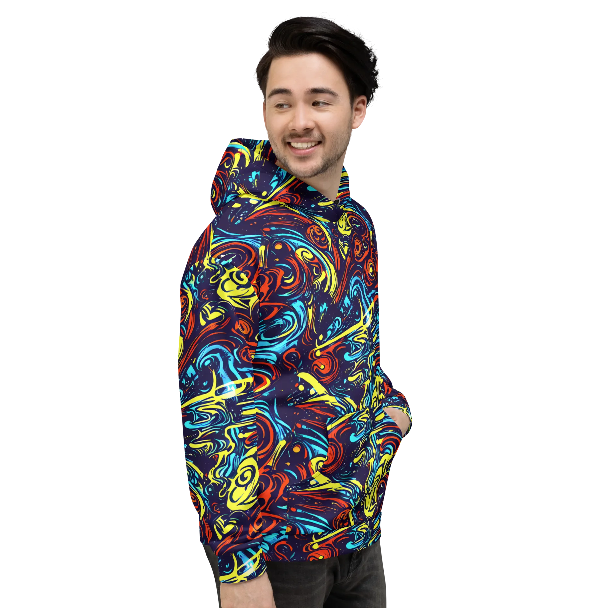 Vivid Whirlwind on Hoodie — Right
