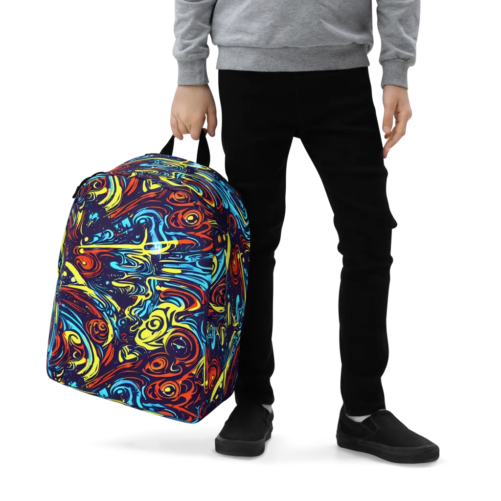 Vivid Whirlwind on Minimalist Backpack — Zoomed-in