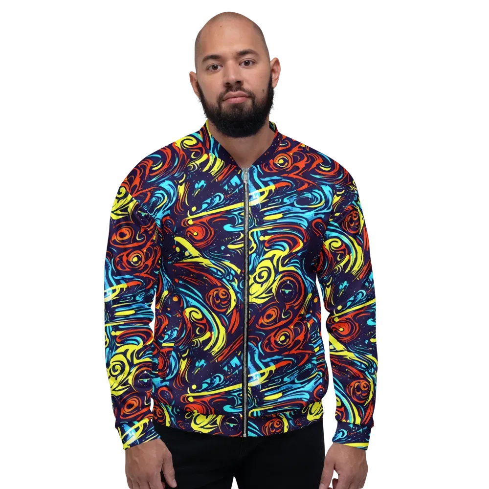 Vivid Whirlwind on Bomber Jacket — Front