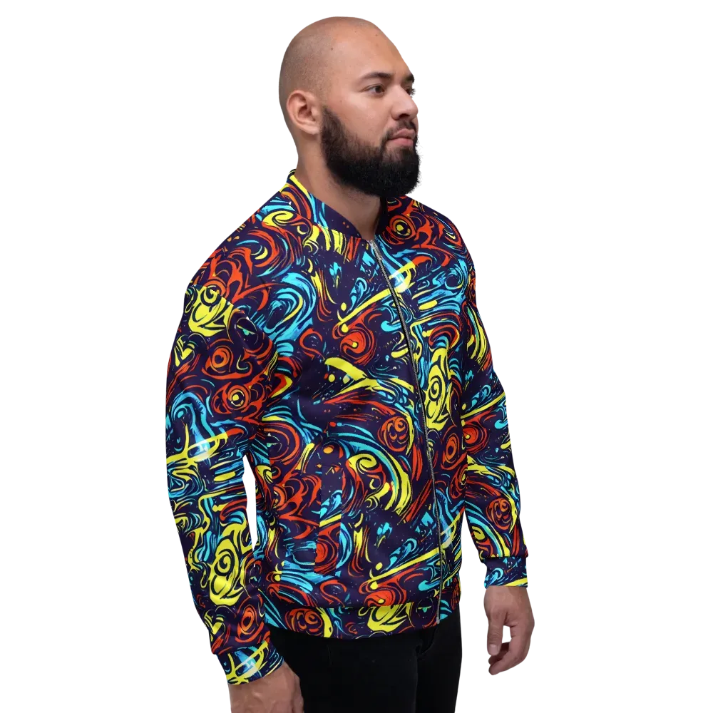 Vivid Whirlwind on Bomber Jacket — Right