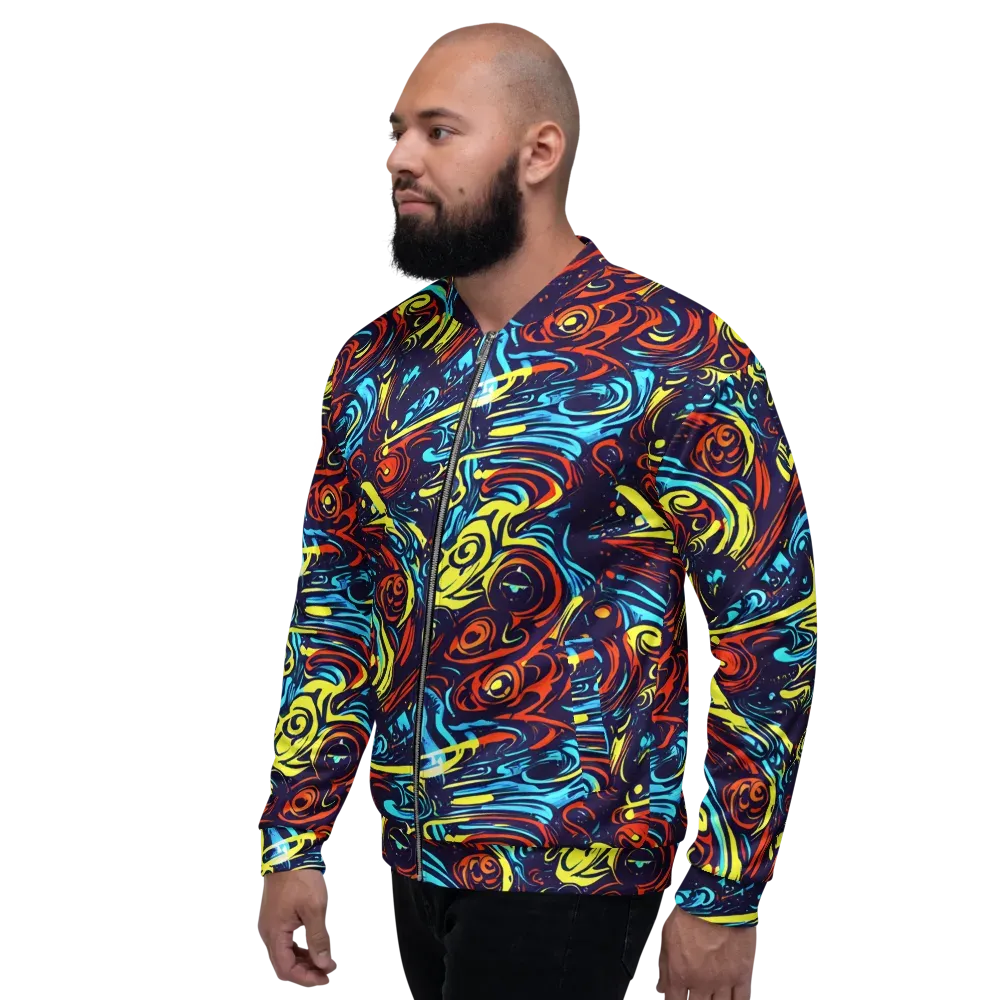 Vivid Whirlwind on Bomber Jacket — Left