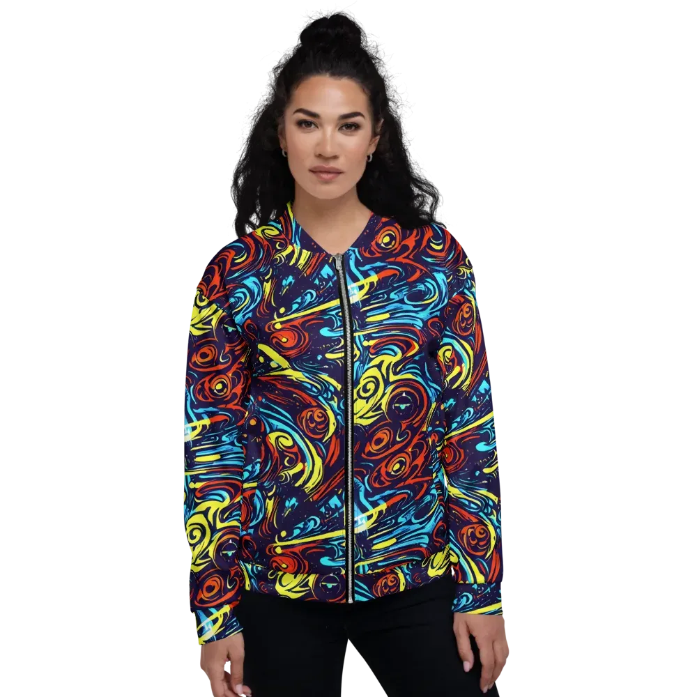 Vivid Whirlwind on Bomber Jacket — Front