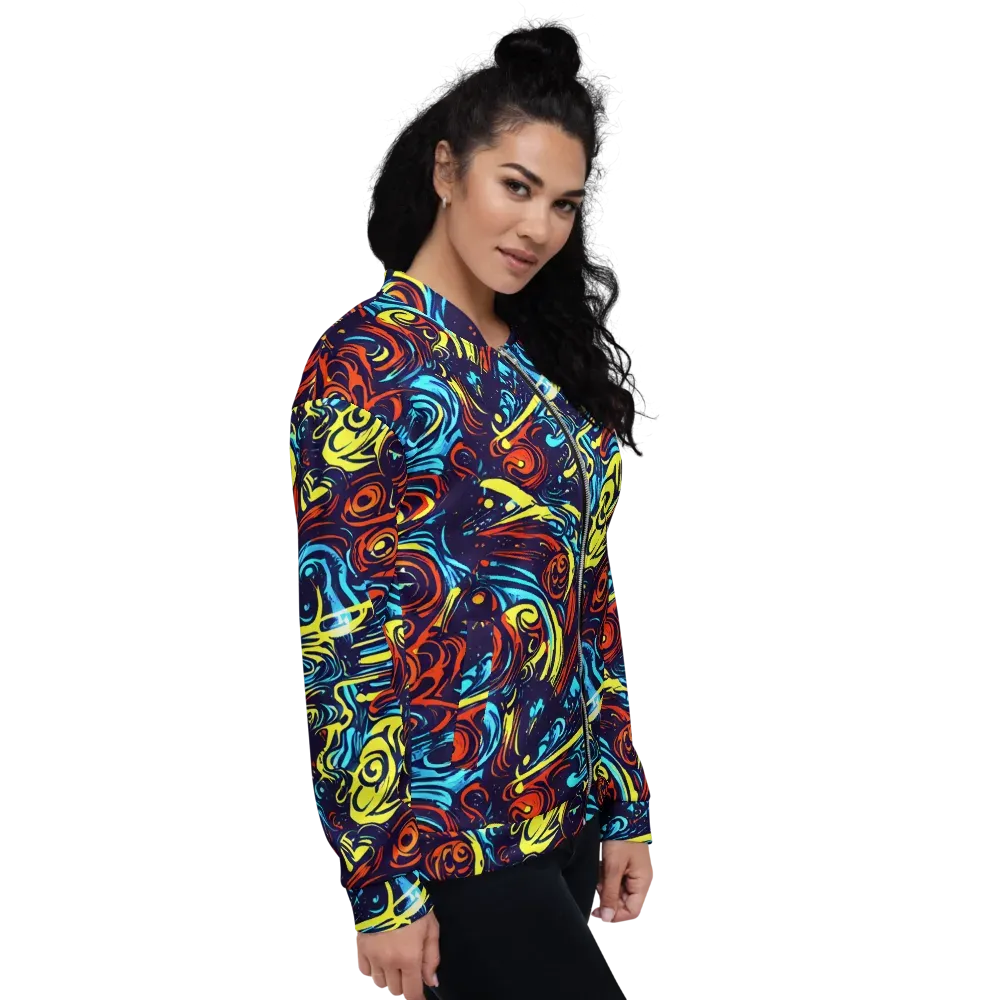 Vivid Whirlwind on Bomber Jacket — Right