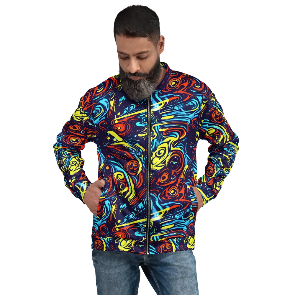 Vivid Whirlwind on Bomber Jacket — Front