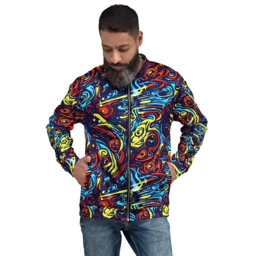 Vivid Whirlwind on a Bomber Jacket