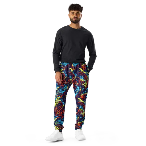 Vivid Whirlwind on a Men's Joggers
