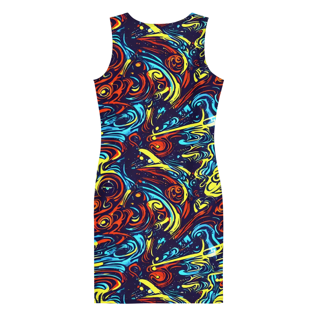 Vivid Whirlwind on Bodycon Dress — Back
