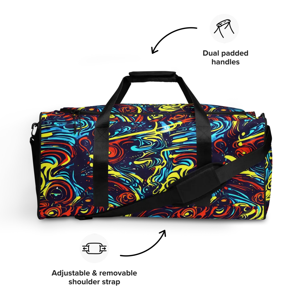 Vivid Whirlwind on Duffle Bag — Front
