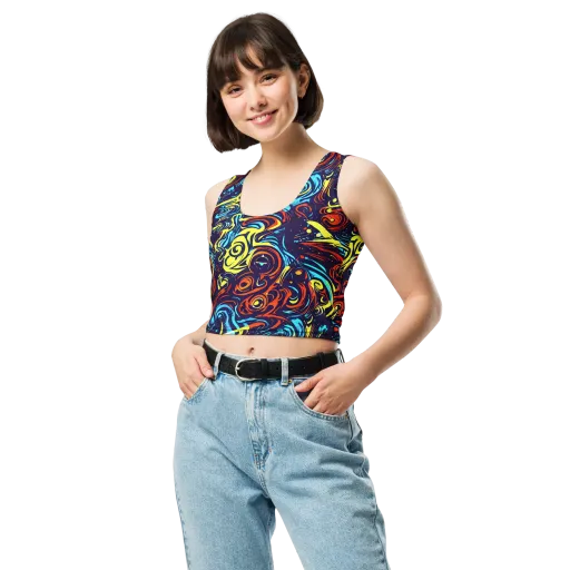 Vivid Whirlwind on a Crop Top