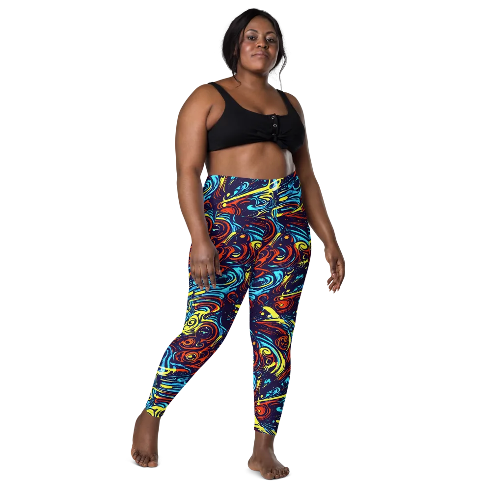 Vivid Whirlwind on Leggings with Pockets — Front