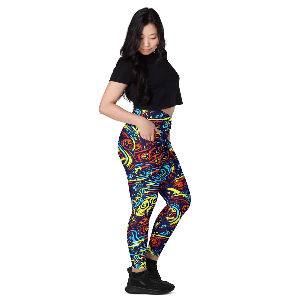 Vivid Whirlwind on Leggings with Pockets — Right
