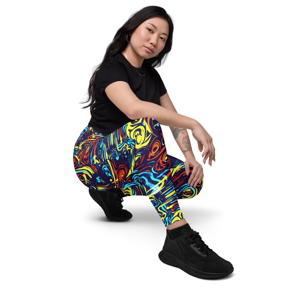 Vivid Whirlwind on Leggings with Pockets — Right Front