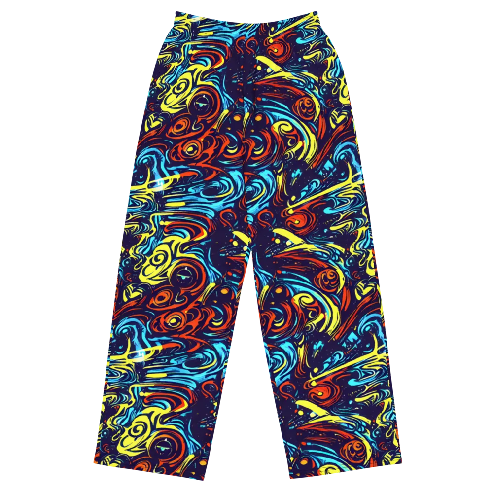 Vivid Whirlwind on Wide-Leg Pants — Front