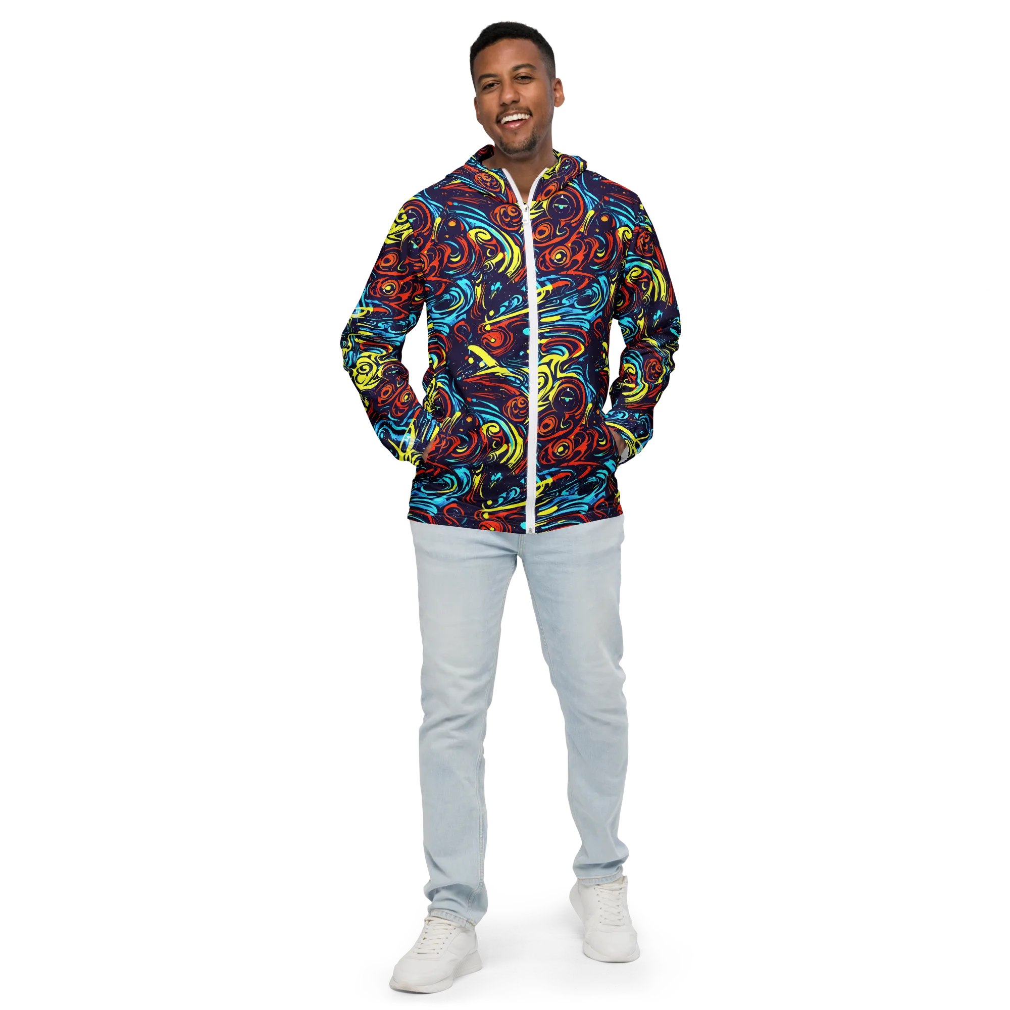 Vivid Whirlwind on Men's Windbreaker — Front