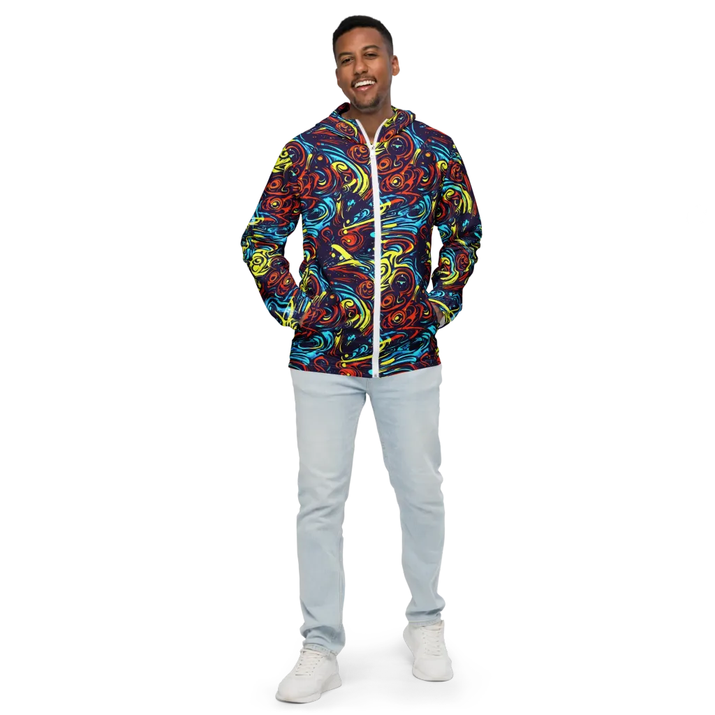 Vivid Whirlwind on Men's Windbreaker — Front