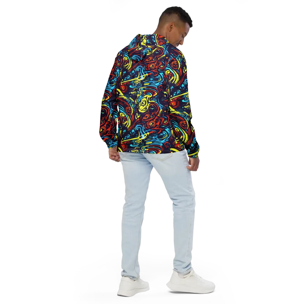 Vivid Whirlwind on Men's Windbreaker — Back
