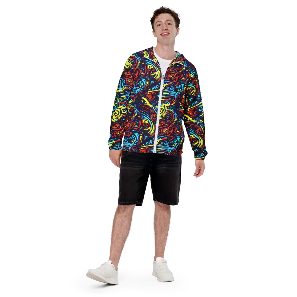 Vivid Whirlwind on Men's Windbreaker — Front