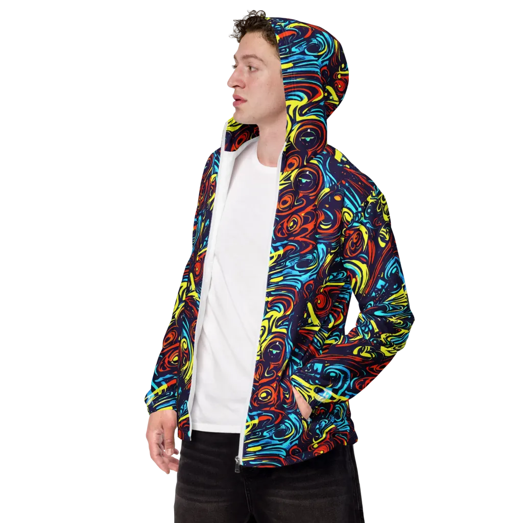 Vivid Whirlwind on Men's Windbreaker — Left Front