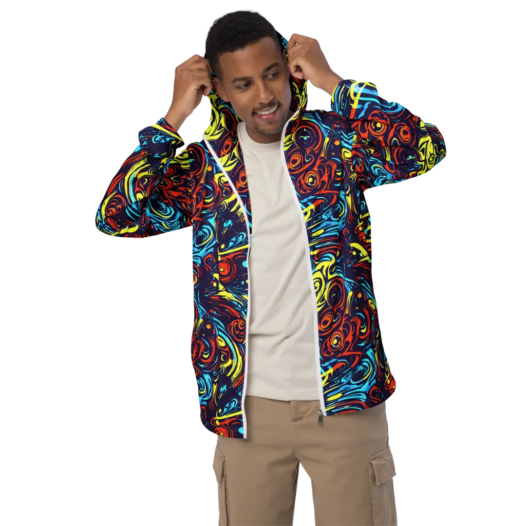 Vivid Whirlwind on Men's Windbreaker — Front