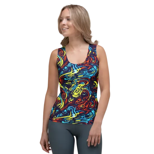 Vivid Whirlwind on a Women's Tank Top