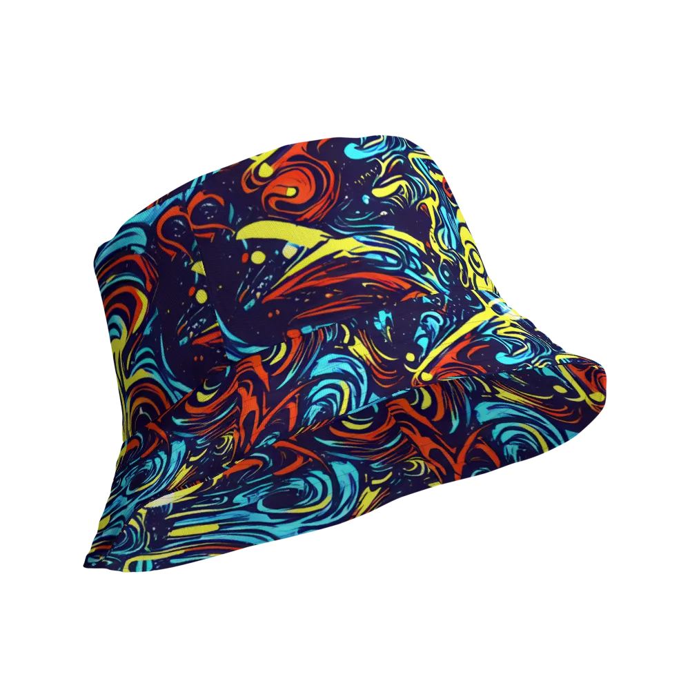 Vivid Whirlwind on Reversible Bucket Hat — Product details Outside
