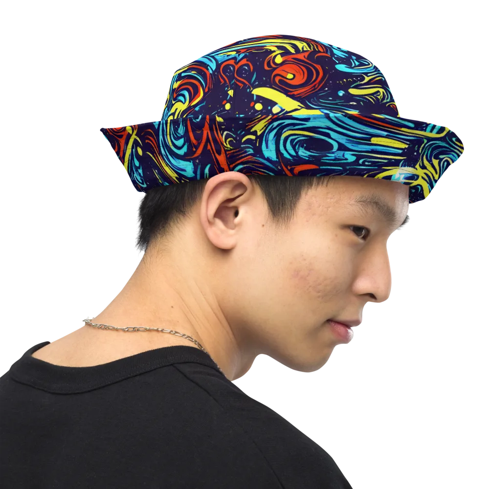 Vivid Whirlwind on Reversible Bucket Hat — Right Outside
