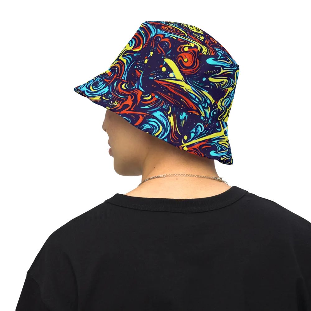 Vivid Whirlwind on Reversible Bucket Hat — Back Inside