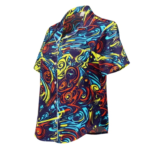 Vivid Whirlwind on a Women's Short Sleeve Pajama Top