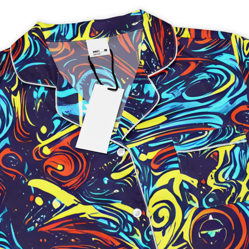 Vivid Whirlwind on Women's Short Sleeve Pajama Top — Product details