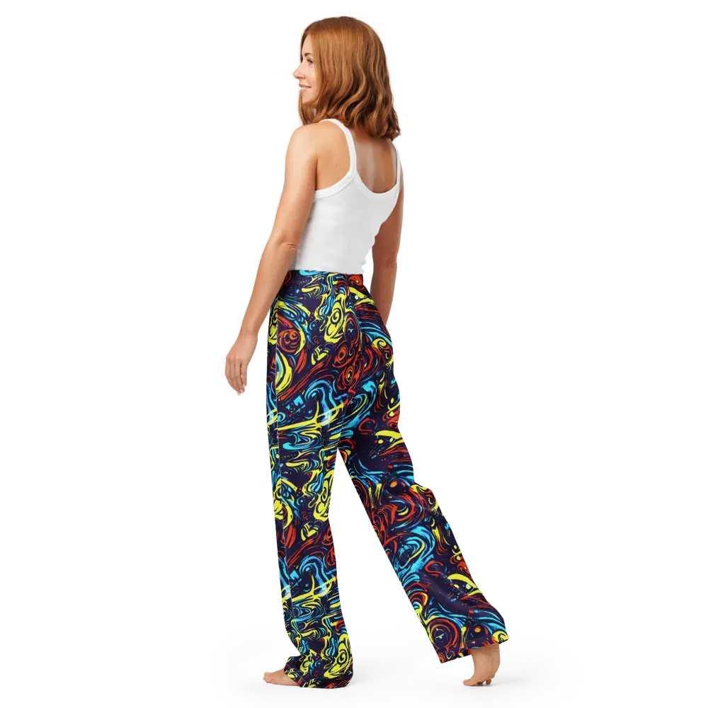 Vivid Whirlwind on Women's Pajama Pants — Back