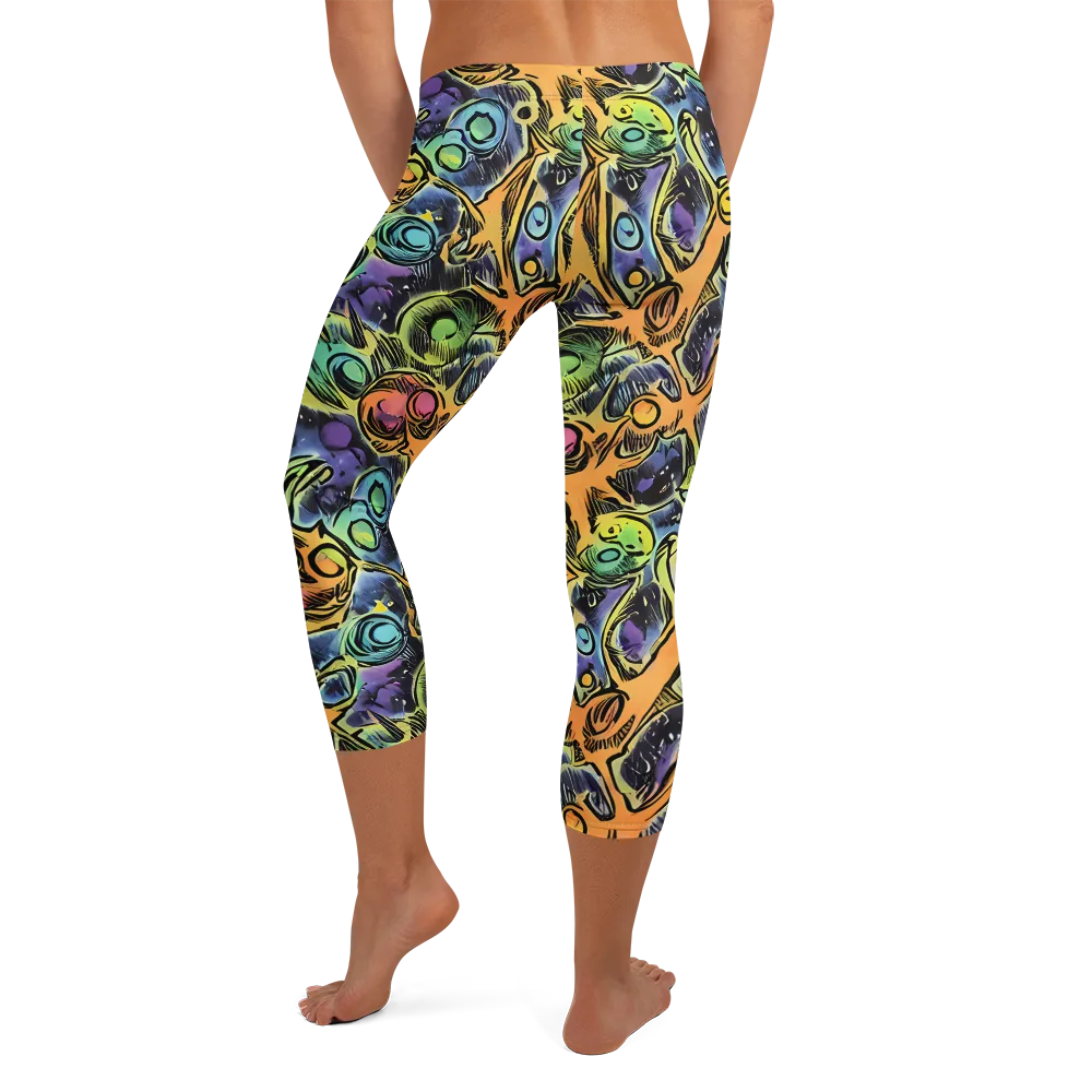 Psychedelic Relics on Capri Leggings — Back