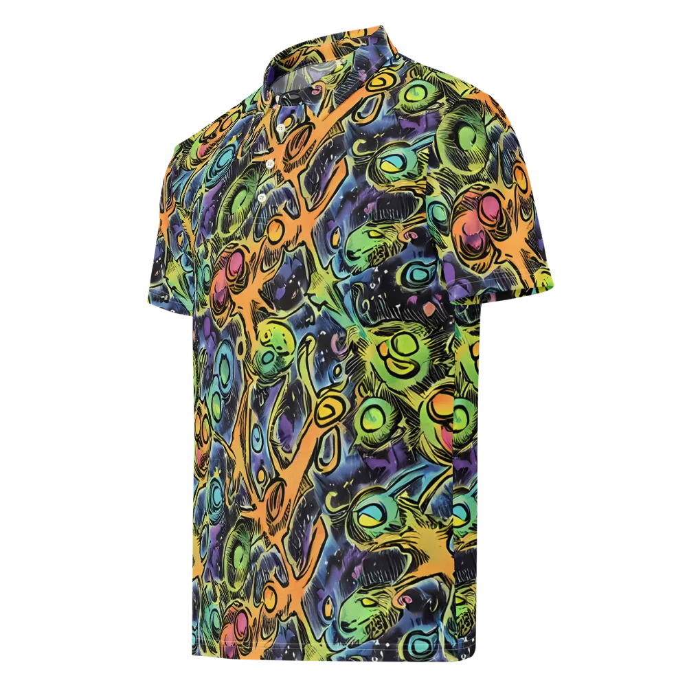 Psychedelic Relics on Men's Slim Fit Polo Shirt — Left Front