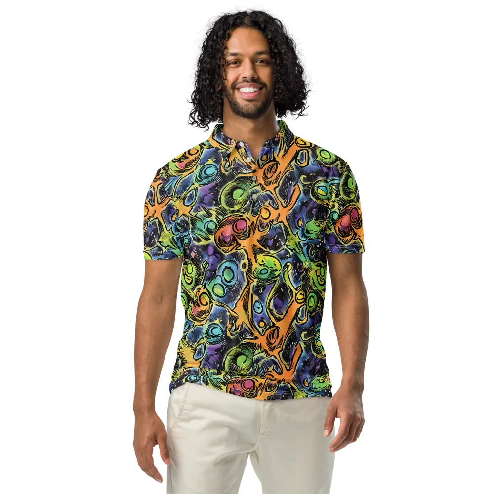 Psychedelic Relics on Men's Slim Fit Polo Shirt — Front