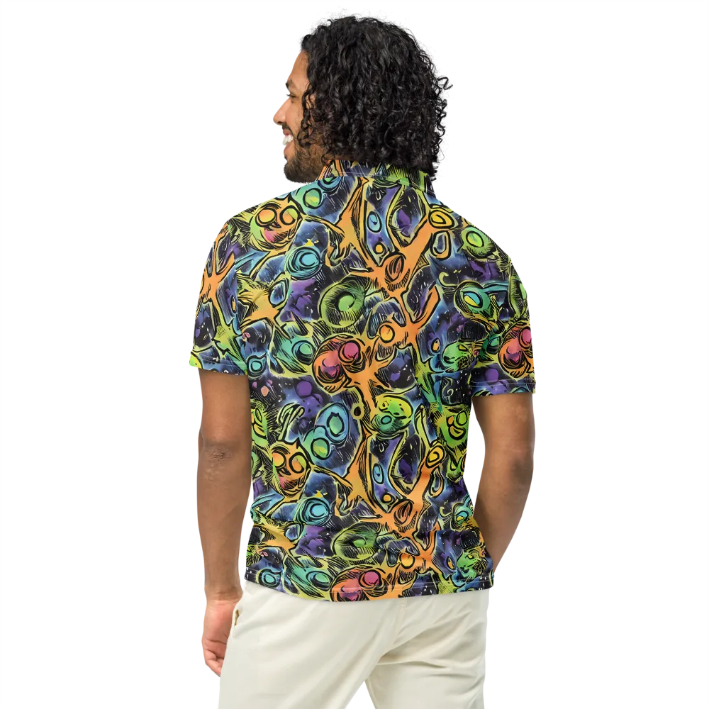 Psychedelic Relics on Men's Slim Fit Polo Shirt — Back