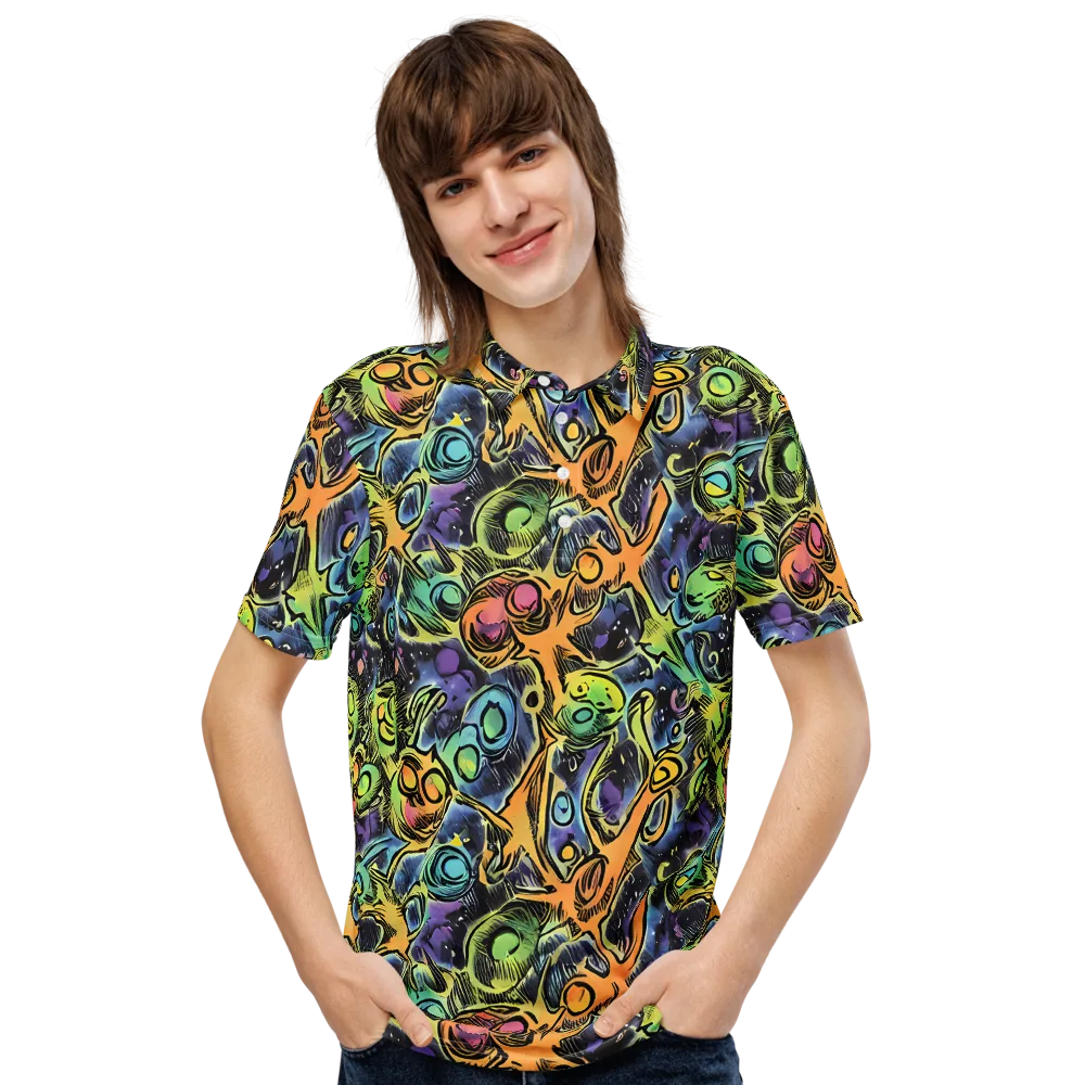 Psychedelic Relics on Men's Slim Fit Polo Shirt — Front
