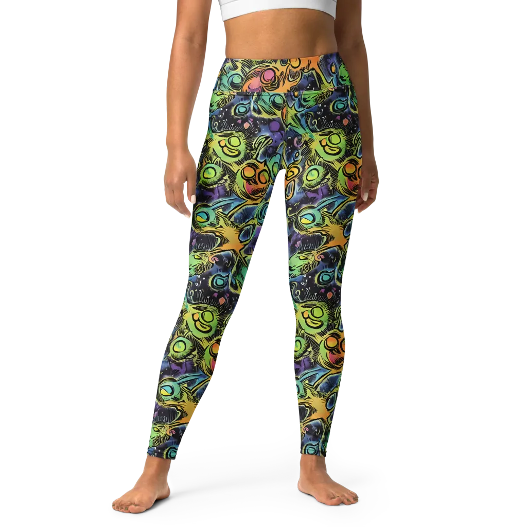 Psychedelic Relics on Yoga Leggings — Front
